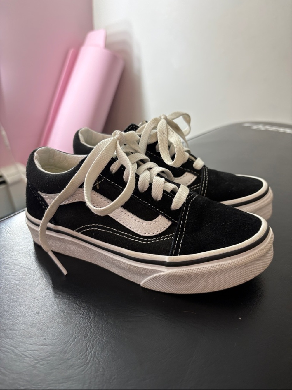 Vans Kids Black and White Classic Old Skool Sneakers